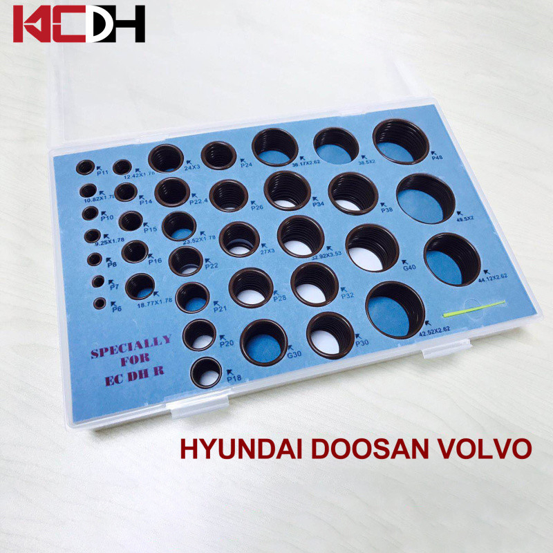 Excavator Valve Gasket Repair Box Hyundai Doosan  O-ring High Temperature Rubber Sealing Ring Parts