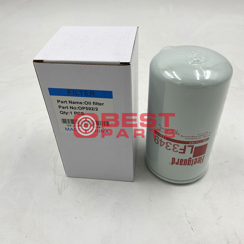 Excavator Engine Spare Parts Lube Spin - On Fleetguard Oil Filter Element OP592-2 LF3349 For Dongfeng Cummins Engine
